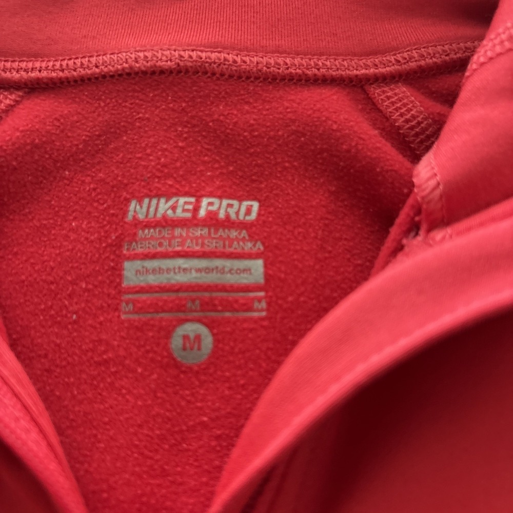 Nike Dri-Fit Pullover Womens Medium Red Long Sleeve Half Zip Running Top - Picture 3 of 10